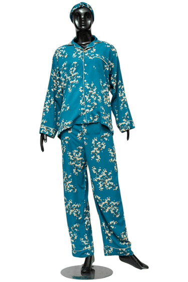 Teal 🎍 Floral Linen - ELORA OFFICIAL